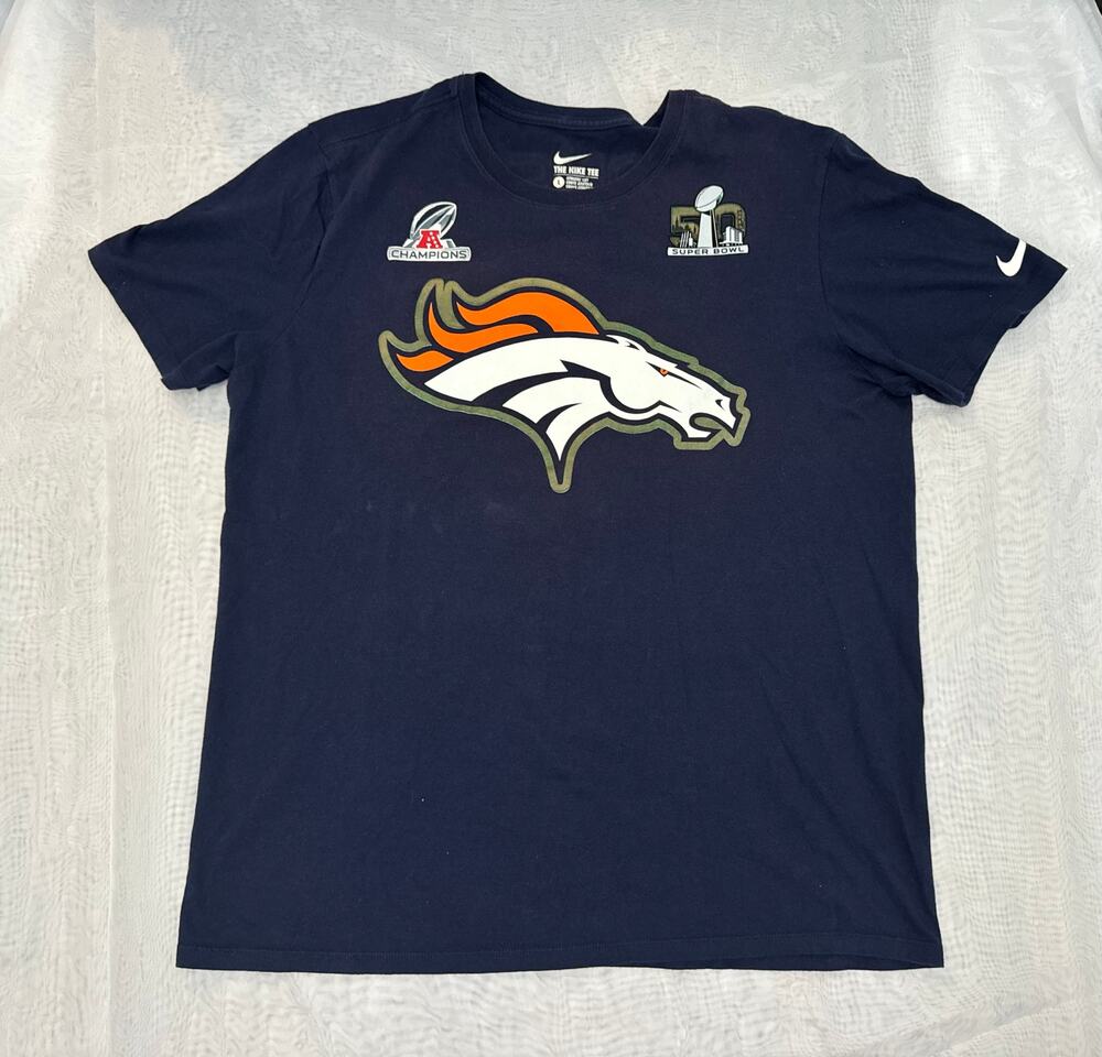 2015 Super Bowl 50 Champions Denver Broncos Roster Nike Shirt L